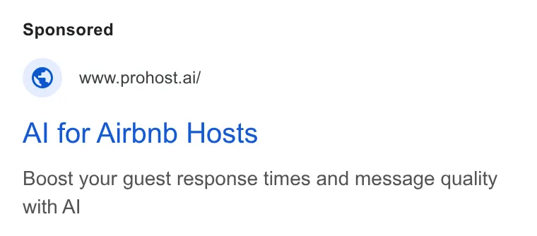 An ad Prohost is running