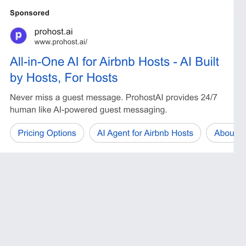 An ad Prohost is running
