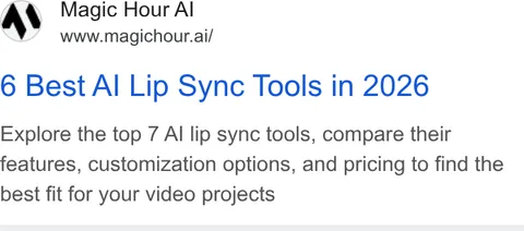 An ad Magic Hour is running