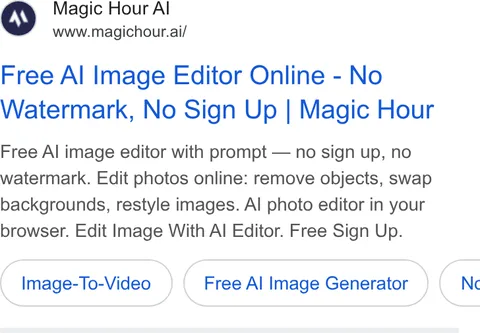 An ad Magic Hour is running