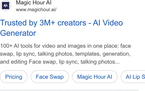 An ad Magic Hour is running
