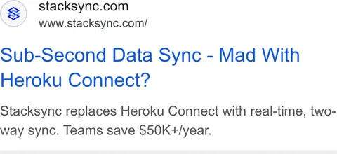 An ad Stacksync is running