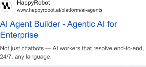 An ad HappyRobot is running