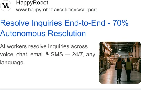 An ad HappyRobot is running