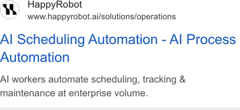 An ad HappyRobot is running