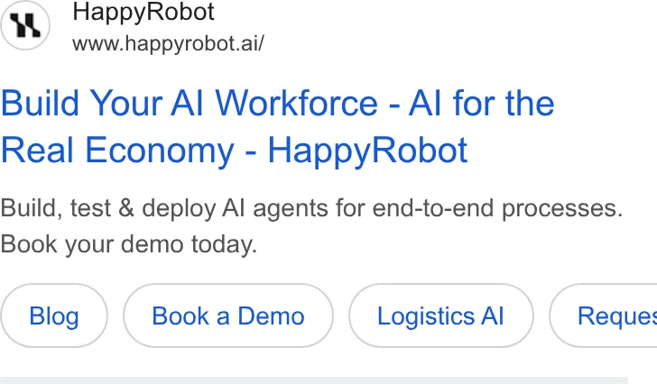 An ad HappyRobot is running