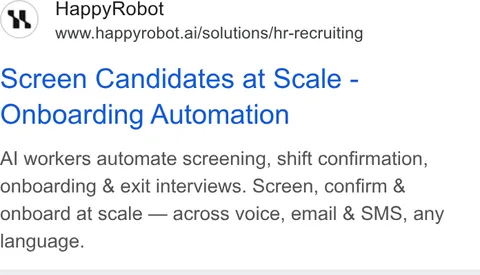 An ad HappyRobot is running