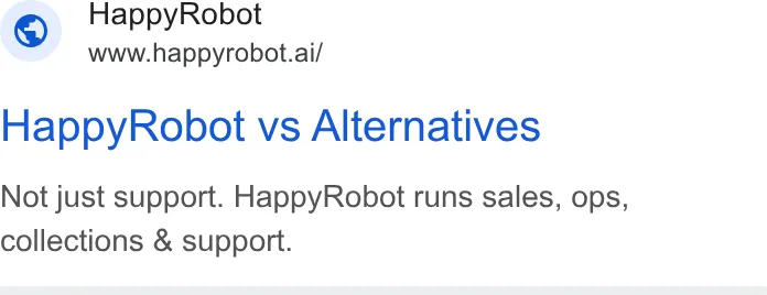 An ad HappyRobot is running