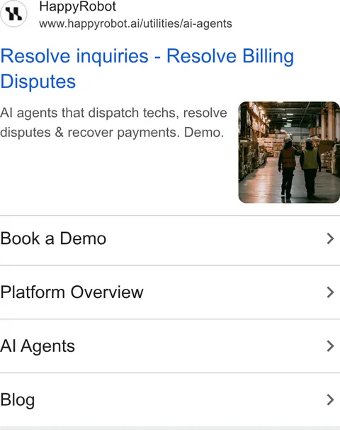 An ad HappyRobot is running