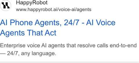 An ad HappyRobot is running