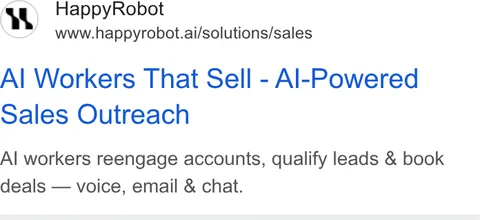 An ad HappyRobot is running