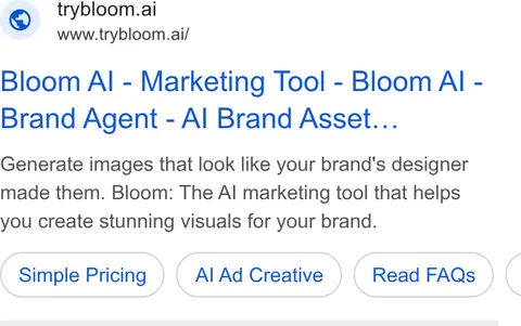 An ad Bloom is running