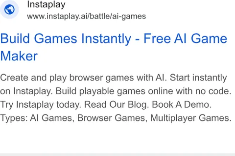 An ad Instaplay is running