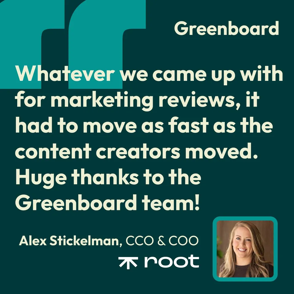 An ad Greenboard is running