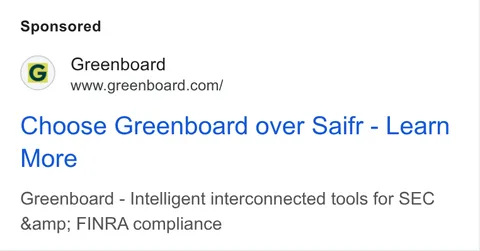 An ad Greenboard is running