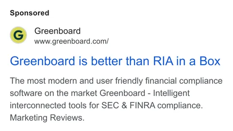 An ad Greenboard is running