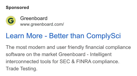 An ad Greenboard is running