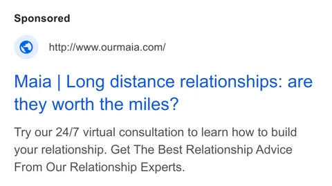 An ad Ourmaia is running