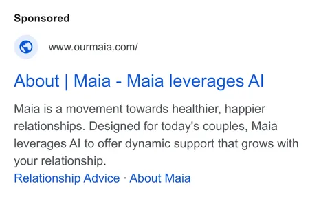 An ad Ourmaia is running