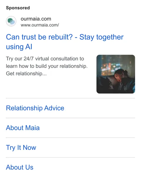An ad Ourmaia is running