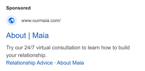 An ad Ourmaia is running