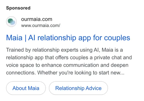 An ad Ourmaia is running