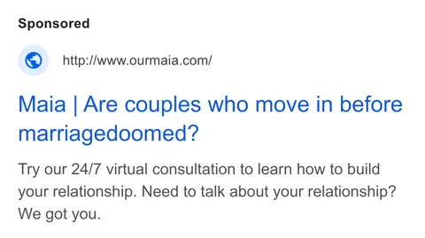 An ad Ourmaia is running