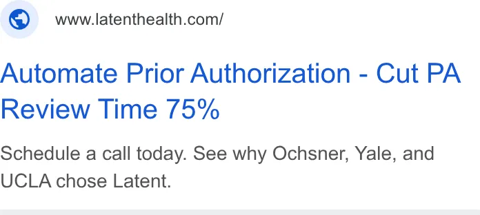 An ad Latent Health is running