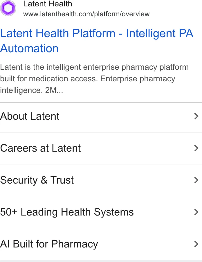 An ad Latent Health is running
