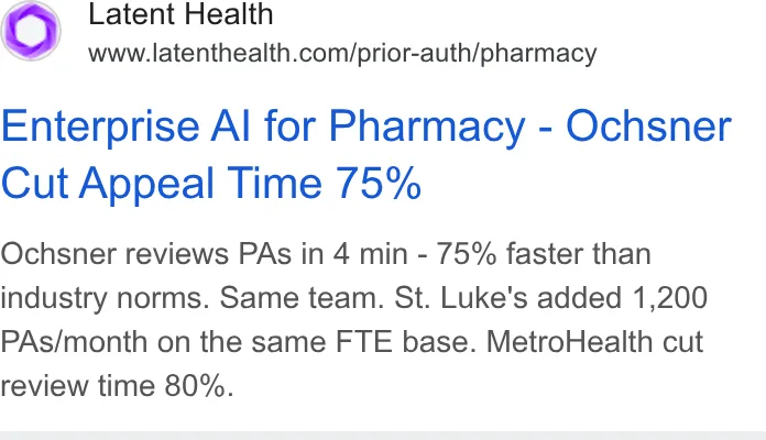 An ad Latent Health is running