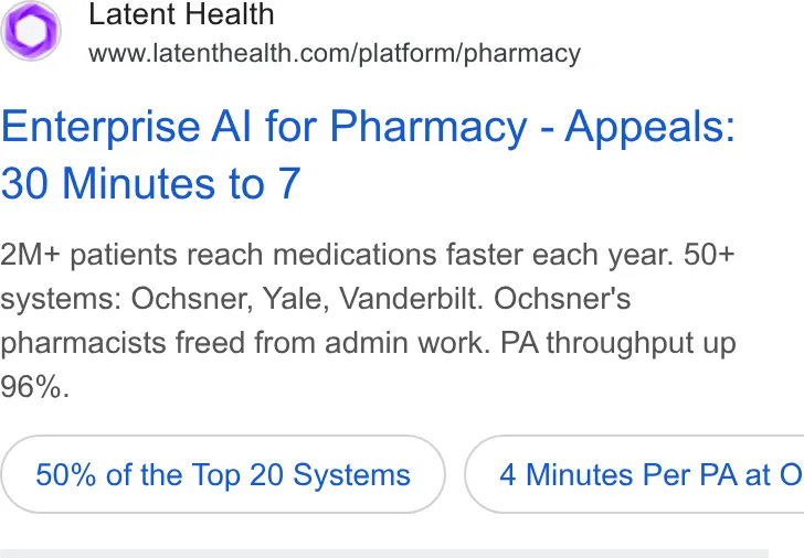 An ad Latent Health is running