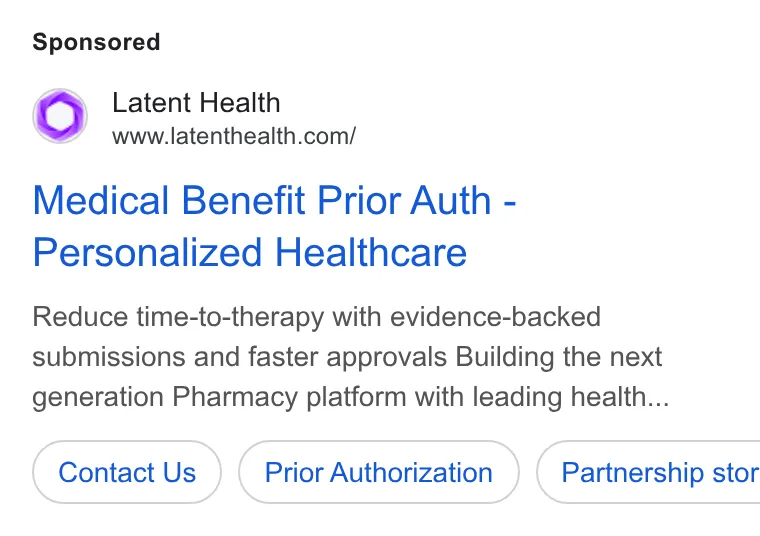 An ad Latent Health is running