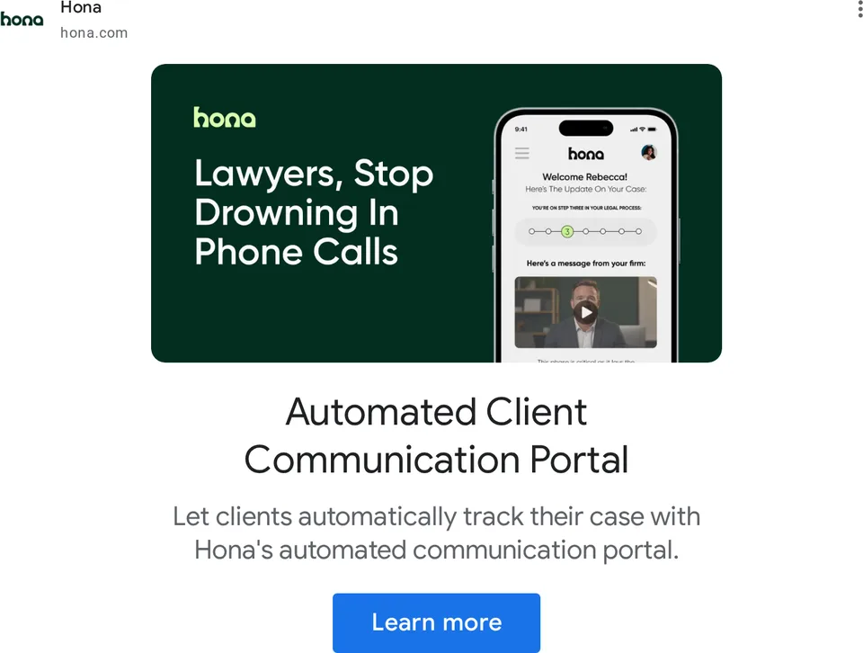 An ad Hona is running