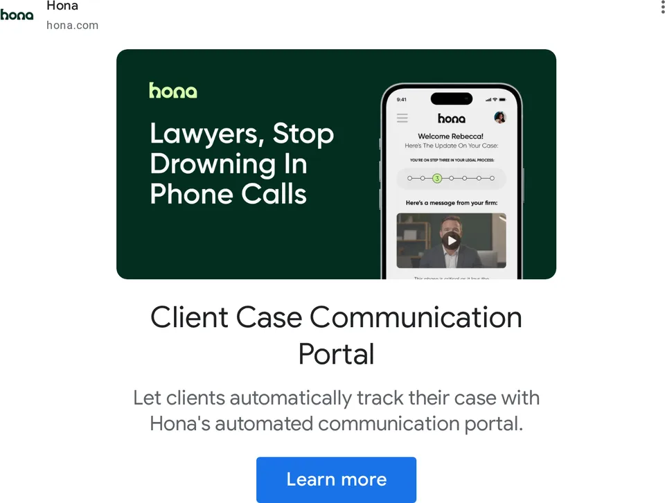 An ad Hona is running
