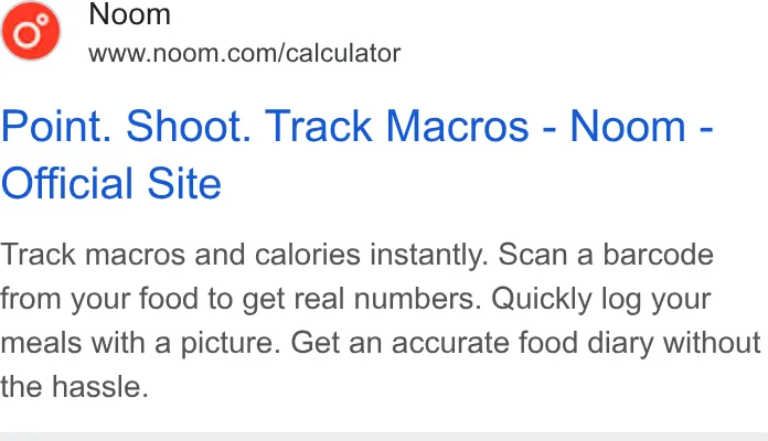 An ad Noom is running