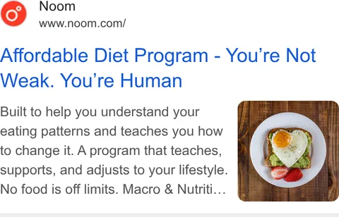 An ad Noom is running