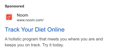 An ad Noom is running