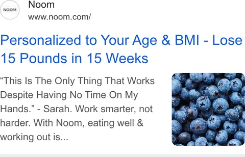 An ad Noom is running