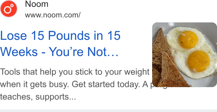 An ad Noom is running