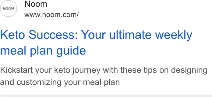 An ad Noom is running