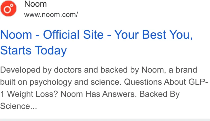 An ad Noom is running