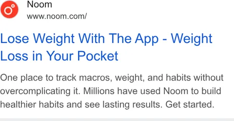 An ad Noom is running