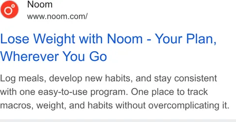 An ad Noom is running