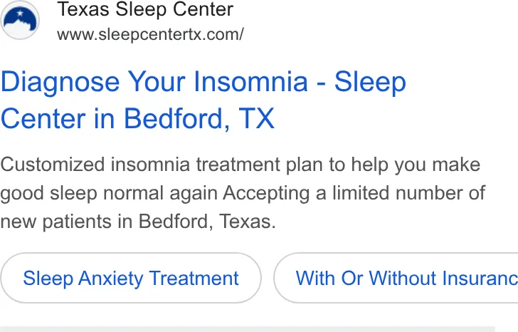 An ad Stellar Sleep is running