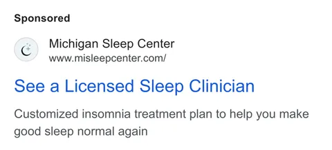 An ad Stellar Sleep is running