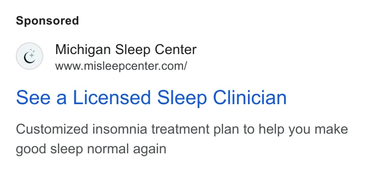 An ad Stellar Sleep is running
