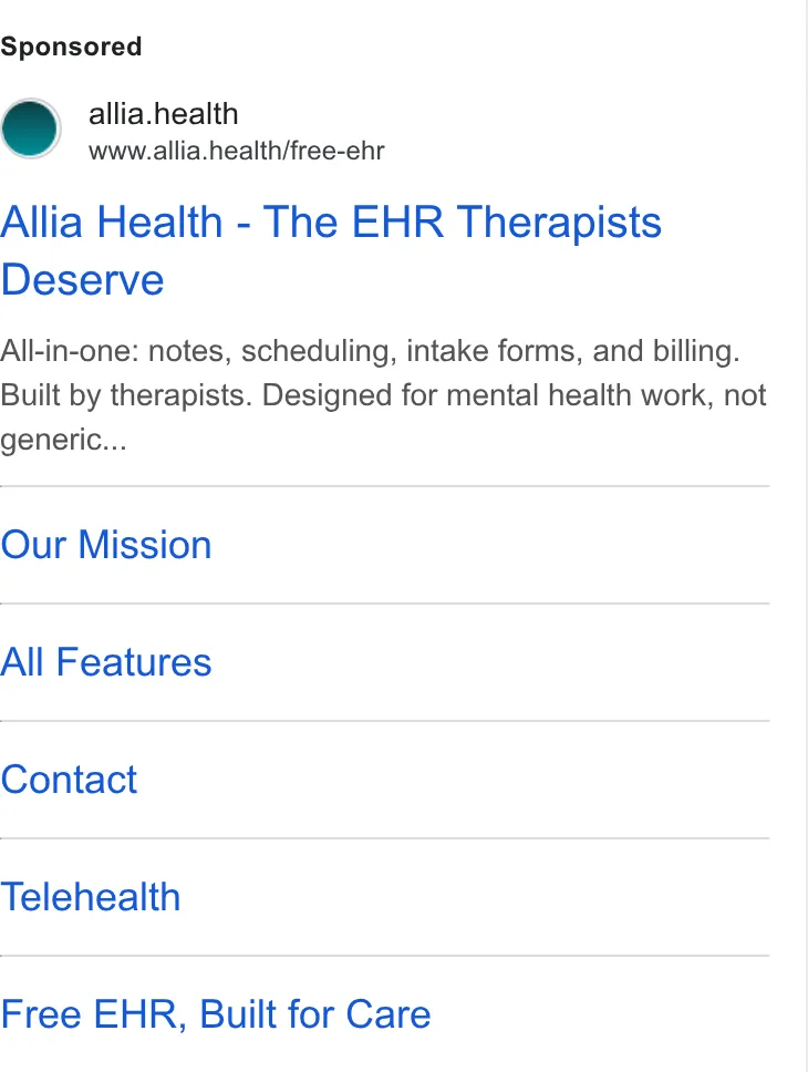 An ad Allia is running