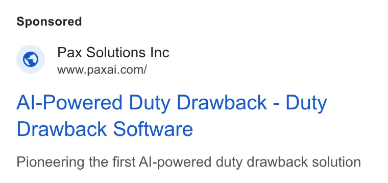 An ad Pax AI is running
