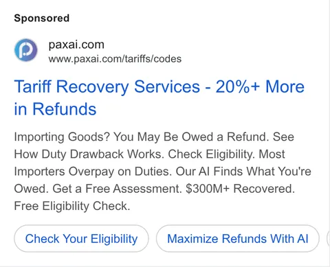 An ad Pax AI is running