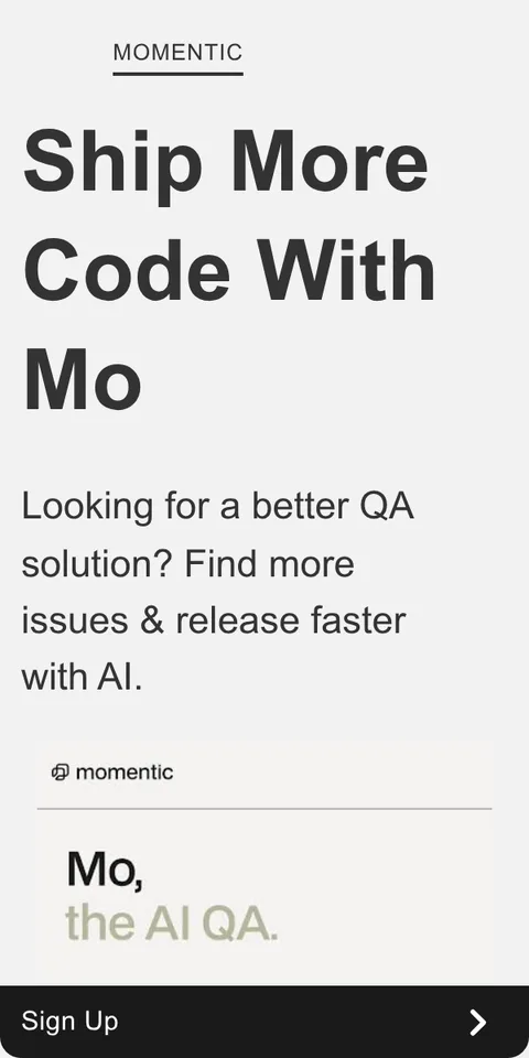 An ad Momentic is running